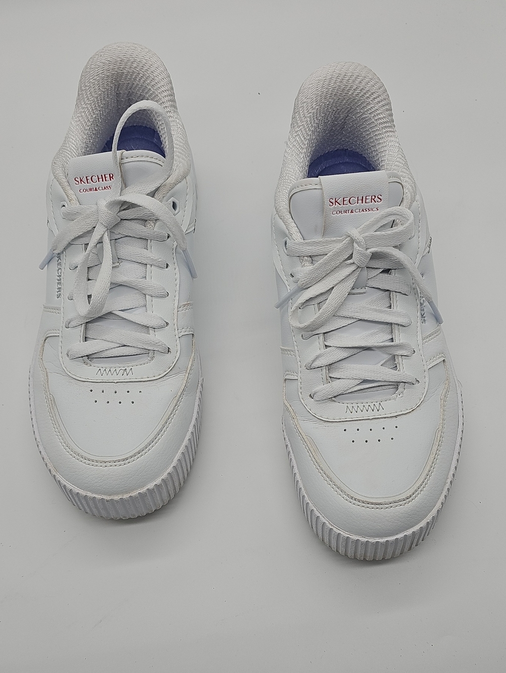 Skechers White Women Slip-ins  Low-Top Lace-Up Sneakers